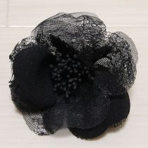 黒レース薔薇コサージュ