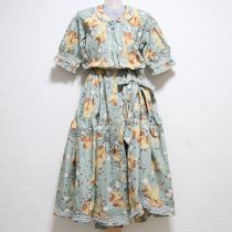 薄荷ギンガムうさぎたくし上げワンピース