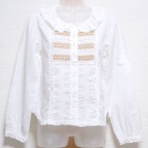 白スモック刺繍ローンブラウス