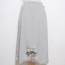 白水玉リボン付きポリスカート