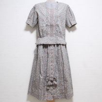 ブルーグレー小花ブラウス&スカート