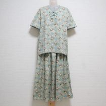薄荷薔薇柄カットソー上下