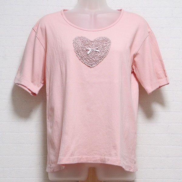 ピンクハートピコフリルTシャツ【M】