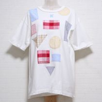 オフ白パッチTシャツ【M】