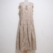 ベージュグラデーションリースワンピース【4(L)】