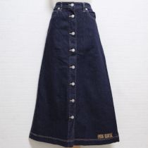 紺ロゴ刺繍デニムスカート【3(M)】