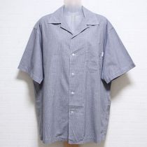 紺セーラーくま刺繍ギンガムシャツ