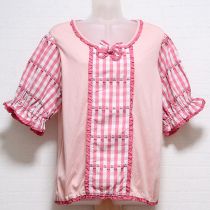 ピンクチェリーレーンチェック使いカットソー【4(L)】