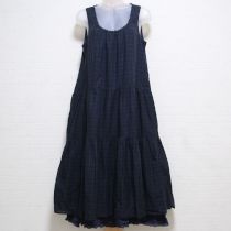 緑チェックレイヤーワンピース