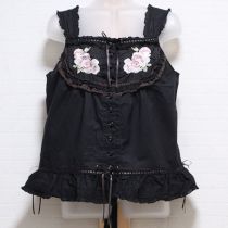 黒フェアリーローズ刺繍キャミソール