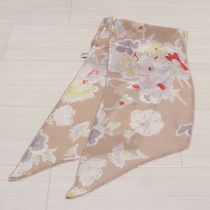 ベージュ花柄シフォンストール