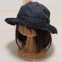 黒フリルデニムハット