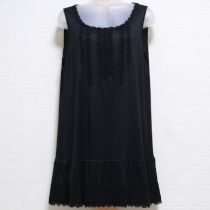 黒フラワーレースカットソーチュニック【4(11号)】