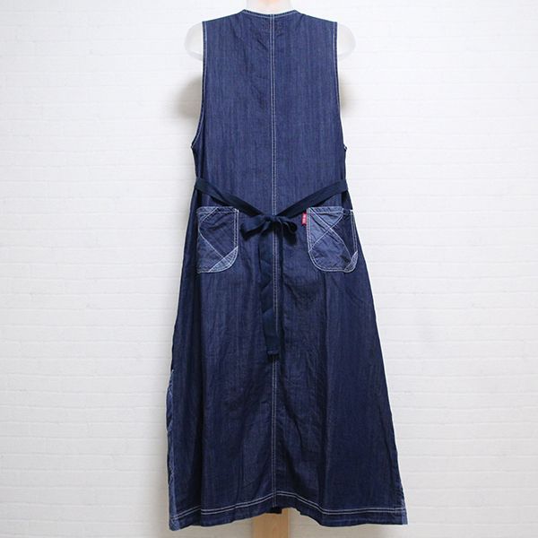 紺パッチワークデニムジャンパースカート
