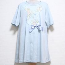 サックスうさぎアップリケカットソーチュニック