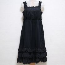 黒フラワーレースローンキャミワンピース