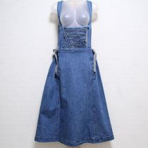 ブルー倒しタックデニムジャンパースカート