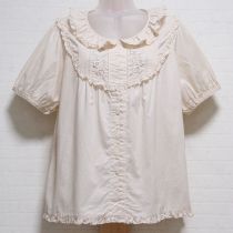 ベージュ薔薇刺繍ブラウス【3(M)】