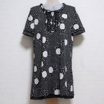 黒ドットリボンカメリアカットソーチュニック【9号】