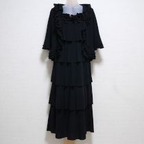 黒段々フリルカーディガン&ワンピースコサージュ付き