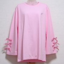 ピンクリボン刺繍Tシャツ【3(M)】