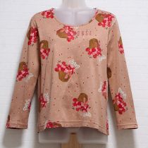 ピンク花かご長Tシャツ【M】
