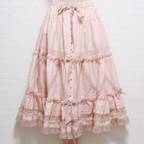 ピンクレース&リボン使いスカート