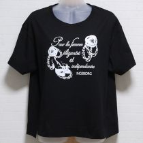 黒カメリアアクセサリーpt.Tシャツ
