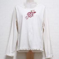 白アンジェリークローズ刺繍Tシャツ【4(L)】