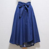 青フィッシュテールスカートウエストリボン付き【4(11号)】