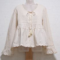 生成ピンタックスカラップブラウス