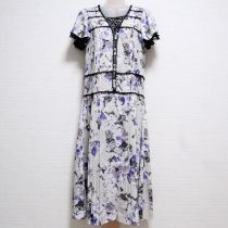 白×黒レース使い花柄ワンピース【3(9号)】