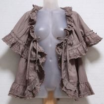 モカケープ付きローンオーバーブラウス