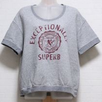 グレーUSEDプリント半袖スウェット