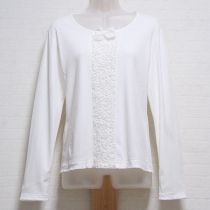 白ジョーゼットフリルカットソー【4(L)】