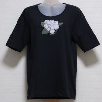 黒くちなしプリントTシャツ【11号】