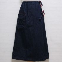 紺デニム巻スカート