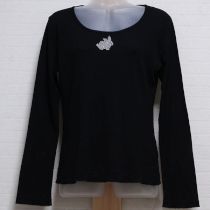 黒ドットうさぎ長Tシャツ【M】