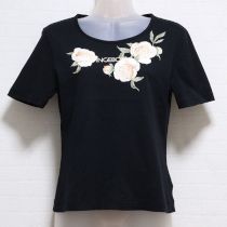 黒芍薬プリントTシャツ【S】