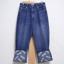 紺裾ロゴ入りデニムパンツ【3(M)】