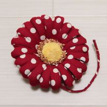 赤×白水玉雛菊コサージュ