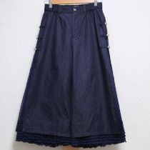 紺ローン使いデニムワイドパンツ
