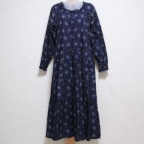 紺フルリール柄ワンピース