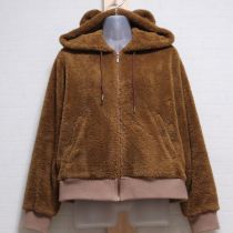 茶系モコモコくま耳パーカー【3(M)】