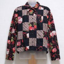 黒ジャム瓶パッチワークブラウス【L】
