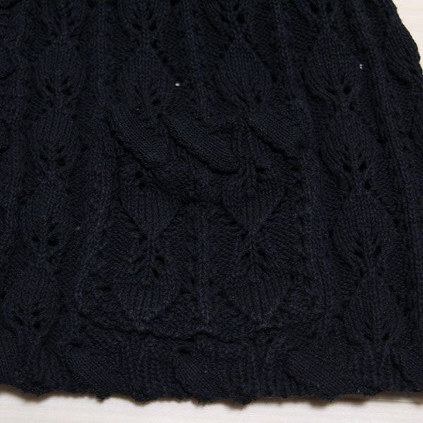 黒模様編みパイピングカーディガン