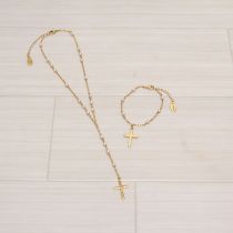 ゴールドパール使いロザリオ&ブレスレット