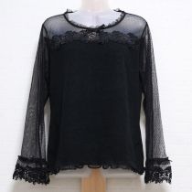 黒ロゼットリースカットソー【4(L)】