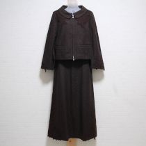 茶レース使いジャケット&スカート【3(9号)】