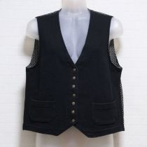 黒水玉使いカットソーベスト